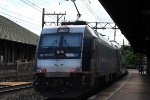 Outbound commuter shoves out of the station